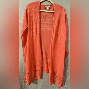 CJ Banks kimono. Vibrant coral color. Plus Size X/1X